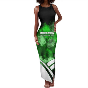 Garrett Morgan Tank Maxi Dress with Gas Mask Invention Illustration, Inventing to Save Lives Quote - African Pride