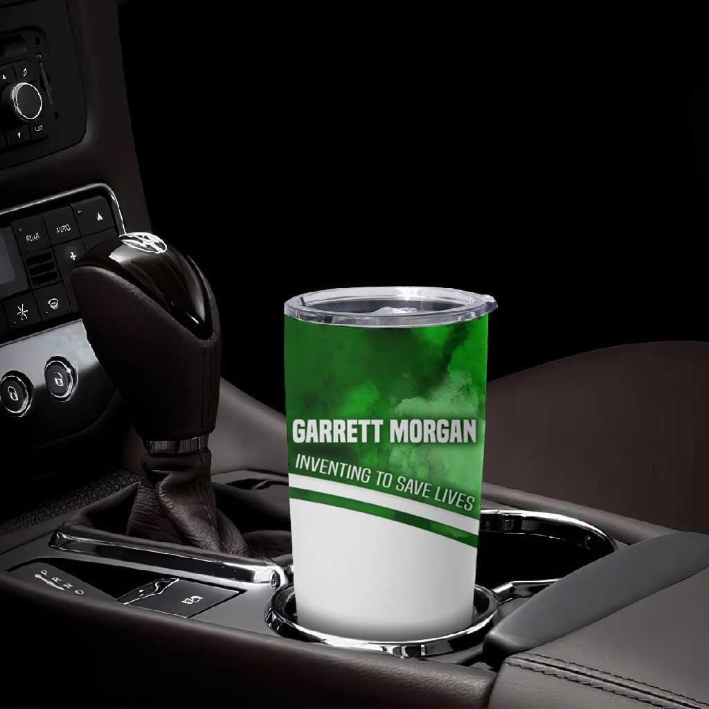 Garrett Morgan Tumbler Cup with Gas Mask Invention Illustration, Inventing to Save Lives Quote - African Pride