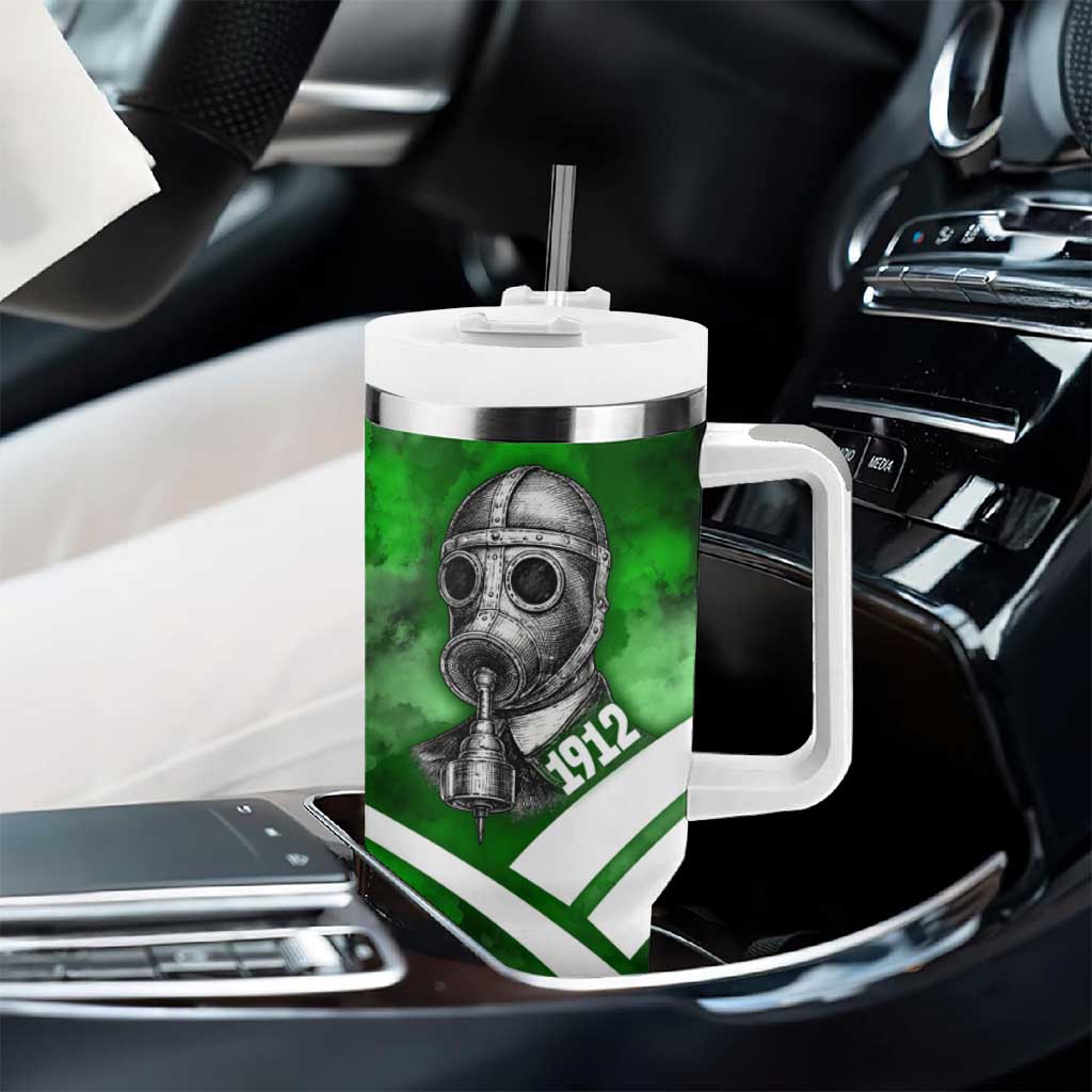 Garrett Morgan Tumbler With Handle with Gas Mask Invention Illustration, Inventing to Save Lives Quote - African Pride