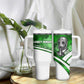 Garrett Morgan Tumbler With Handle with Gas Mask Invention Illustration, Inventing to Save Lives Quote - African Pride