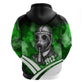 Garrett Morgan Zip Hoodie with Gas Mask Invention Illustration, Inventing to Save Lives Quote - African Pride