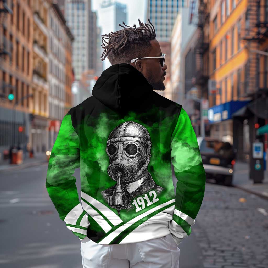 Garrett Morgan Zip Hoodie with Gas Mask Invention Illustration, Inventing to Save Lives Quote - African Pride