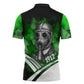 Garrett Morgan Zipper Polo Shirt with Gas Mask Invention Illustration, Inventing to Save Lives Quote - African Pride