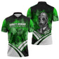 Garrett Morgan Zipper Polo Shirt with Gas Mask Invention Illustration, Inventing to Save Lives Quote - African Pride