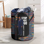 Garrett Morgan Laundry Basket with Full Body Portrait, Stop Wait Go Quote, Traffic Light Design - African Pride