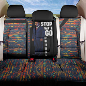 Garrett Morgan Back Car Seat Cover with Full Body Portrait, Stop Wait Go Quote, Traffic Light Design - African Pride