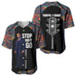 Garrett Morgan Baseball Jersey with Full Body Portrait, Stop Wait Go Quote, Traffic Light Design - African Pride