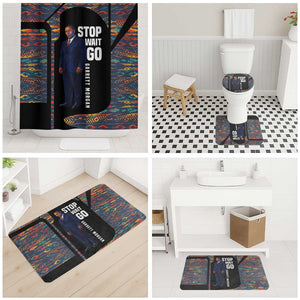 Garrett Morgan Bathroom Set with Full Body Portrait, Stop Wait Go Quote, Traffic Light Design - African Pride