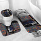 Garrett Morgan Bathroom Set with Full Body Portrait, Stop Wait Go Quote, Traffic Light Design - African Pride