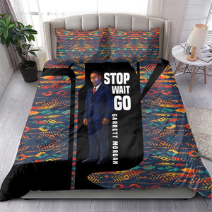 Garrett Morgan Bedding Set with Full Body Portrait, Stop Wait Go Quote, Traffic Light Design - African Pride