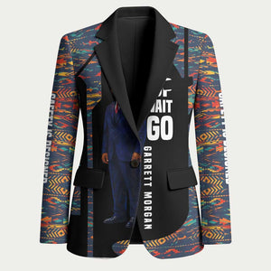 Garrett Morgan Blazer with Full Body Portrait, Stop Wait Go Quote, Traffic Light Design - African Pride
