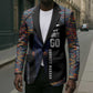 Garrett Morgan Blazer with Full Body Portrait, Stop Wait Go Quote, Traffic Light Design - African Pride