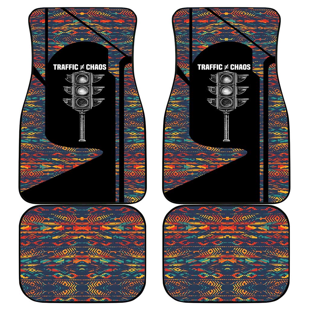 Garrett Morgan Car Mats with Full Body Portrait, Stop Wait Go Quote, Traffic Light Design - African Pride