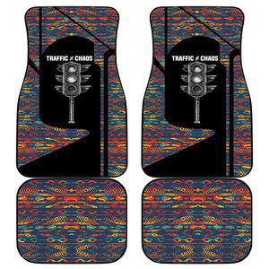 Garrett Morgan Car Mats with Full Body Portrait, Stop Wait Go Quote, Traffic Light Design - African Pride