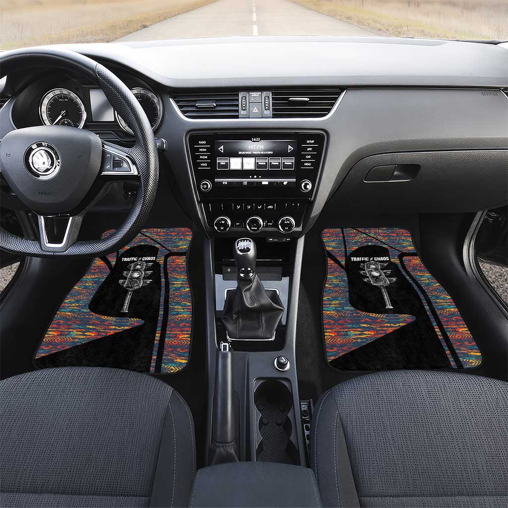 Garrett Morgan Car Mats with Full Body Portrait, Stop Wait Go Quote, Traffic Light Design - African Pride