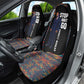 Garrett Morgan Car Seat Cover with Full Body Portrait, Stop Wait Go Quote, Traffic Light Design - African Pride
