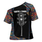 Garrett Morgan Cross Shoulder Shirt with Full Body Portrait, Stop Wait Go Quote, Traffic Light Design - African Pride