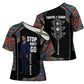 Garrett Morgan Cross Shoulder Shirt with Full Body Portrait, Stop Wait Go Quote, Traffic Light Design - African Pride