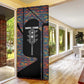 Garrett Morgan Door Cover with Full Body Portrait, Stop Wait Go Quote, Traffic Light Design - African Pride
