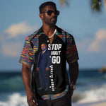 Garrett Morgan Hawaiian Shirt with Full Body Portrait, Stop Wait Go Quote, Traffic Light Design - African Pride