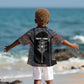 Garrett Morgan Kid Hawaiian Shirt with Full Body Portrait, Stop Wait Go Quote, Traffic Light Design - African Pride