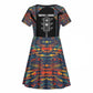 Garrett Morgan Kid Short Sleeve Dress with Full Body Portrait, Stop Wait Go Quote, Traffic Light Design - African Pride
