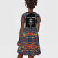 Garrett Morgan Kid Short Sleeve Dress with Full Body Portrait, Stop Wait Go Quote, Traffic Light Design - African Pride