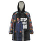 Garrett Morgan Kid Wearable Blanket Hoodie with Full Body Portrait, Stop Wait Go Quote, Traffic Light Design - African Pride