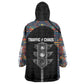 Garrett Morgan Kid Wearable Blanket Hoodie with Full Body Portrait, Stop Wait Go Quote, Traffic Light Design - African Pride