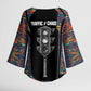 Garrett Morgan Kimono Sleeve Blouse with Full Body Portrait, Stop Wait Go Quote, Traffic Light Design - African Pride