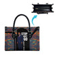 Garrett Morgan Leather Bag with Full Body Portrait, Stop Wait Go Quote, Traffic Light Design - African Pride