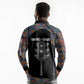 Garrett Morgan Long Sleeve Polo Shirt with Full Body Portrait, Stop Wait Go Quote, Traffic Light Design - African Pride