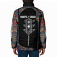 Garrett Morgan Padded Jacket with Full Body Portrait, Stop Wait Go Quote, Traffic Light Design - African Pride