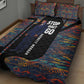 Garrett Morgan Quilt Bed Set with Full Body Portrait, Stop Wait Go Quote, Traffic Light Design - African Pride