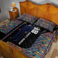 Garrett Morgan Quilt Bed Set with Full Body Portrait, Stop Wait Go Quote, Traffic Light Design - African Pride