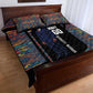 Garrett Morgan Quilt Bed Set with Full Body Portrait, Stop Wait Go Quote, Traffic Light Design - African Pride