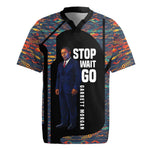 Garrett Morgan Rugby Jersey with Full Body Portrait, Stop Wait Go Quote, Traffic Light Design - African Pride