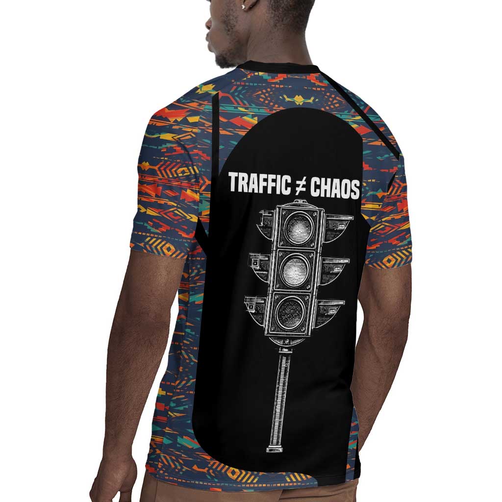 Garrett Morgan Rugby Jersey with Full Body Portrait, Stop Wait Go Quote, Traffic Light Design - African Pride