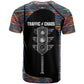 Garrett Morgan T shirt with Full Body Portrait, Stop Wait Go Quote, Traffic Light Design - African Pride