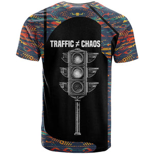 Garrett Morgan T shirt with Full Body Portrait, Stop Wait Go Quote, Traffic Light Design - African Pride