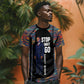 Garrett Morgan T shirt with Full Body Portrait, Stop Wait Go Quote, Traffic Light Design - African Pride