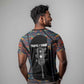 Garrett Morgan T shirt with Full Body Portrait, Stop Wait Go Quote, Traffic Light Design - African Pride