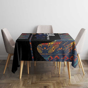 Garrett Morgan Tablecloth with Full Body Portrait, Stop Wait Go Quote, Traffic Light Design - African Pride