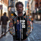 Garrett Morgan Zip Hoodie with Full Body Portrait, Stop Wait Go Quote, Traffic Light Design - African Pride