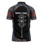 Garrett Morgan Zipper Polo Shirt with Full Body Portrait, Stop Wait Go Quote, Traffic Light Design - African Pride