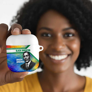 Garrett Morgan AirPods Case with Real Impact Quote, Black Inventor Portrait and Vibrant Watercolor - African Pride
