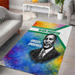 Garrett Morgan Area Rug with Real Impact Quote, Black Inventor Portrait and Vibrant Watercolor - African Pride