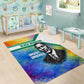 Garrett Morgan Area Rug with Real Impact Quote, Black Inventor Portrait and Vibrant Watercolor - African Pride