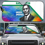 Garrett Morgan Auto Sun Shade with Real Impact Quote, Black Inventor Portrait and Vibrant Watercolor - African Pride