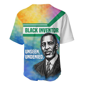 Garrett Morgan Baseball Jersey with Real Impact Quote, Black Inventor Portrait and Vibrant Watercolor - African Pride